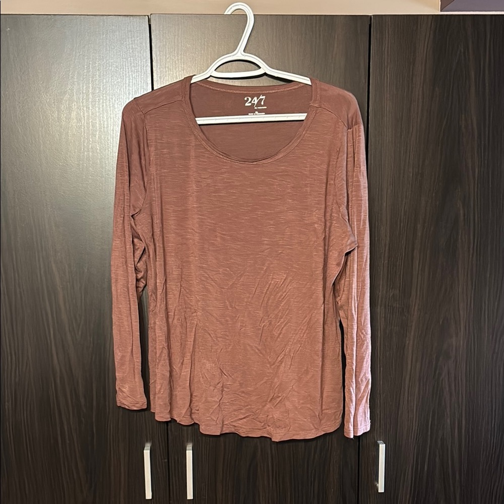 Maurices Pink Long Sleeve Relaxed Tee